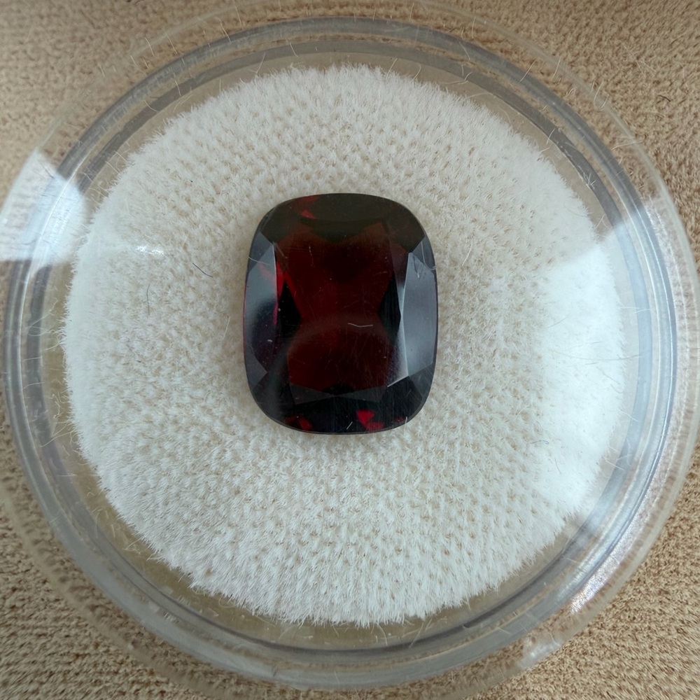 Vintage 4.10 Carat Loose Garnet Cushion Gemstone